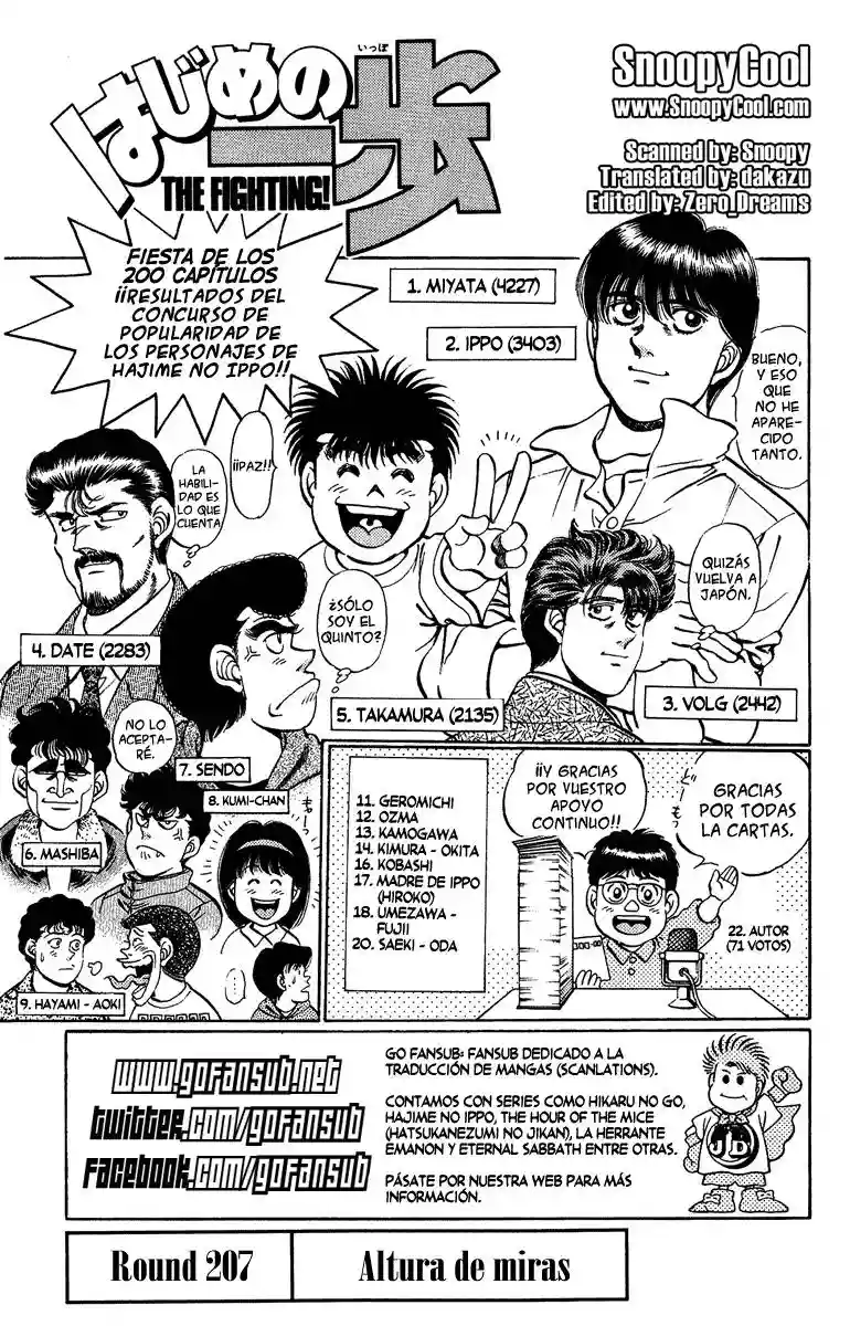 Hajime no Ippo Capítulo 207 - Página 1
