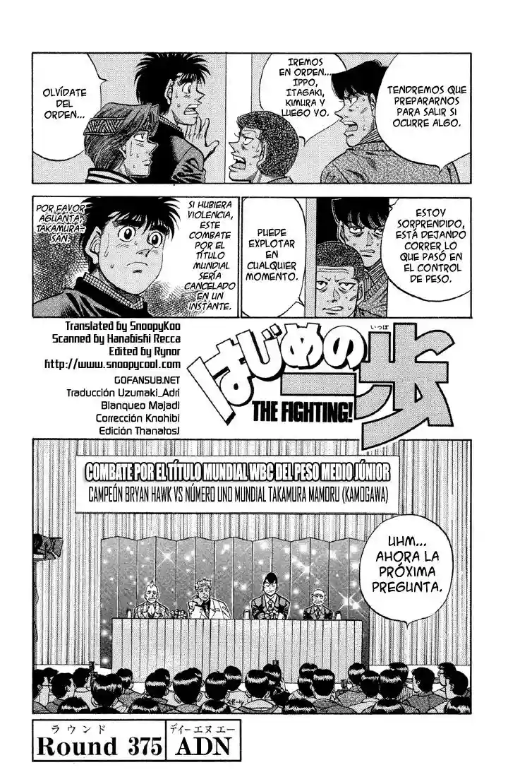 Hajime no Ippo Capítulo 375 - Página 1